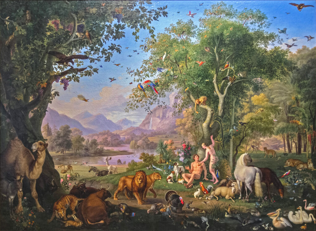 Adam and Eve in the Garden of Eden by Wenzel Peter
